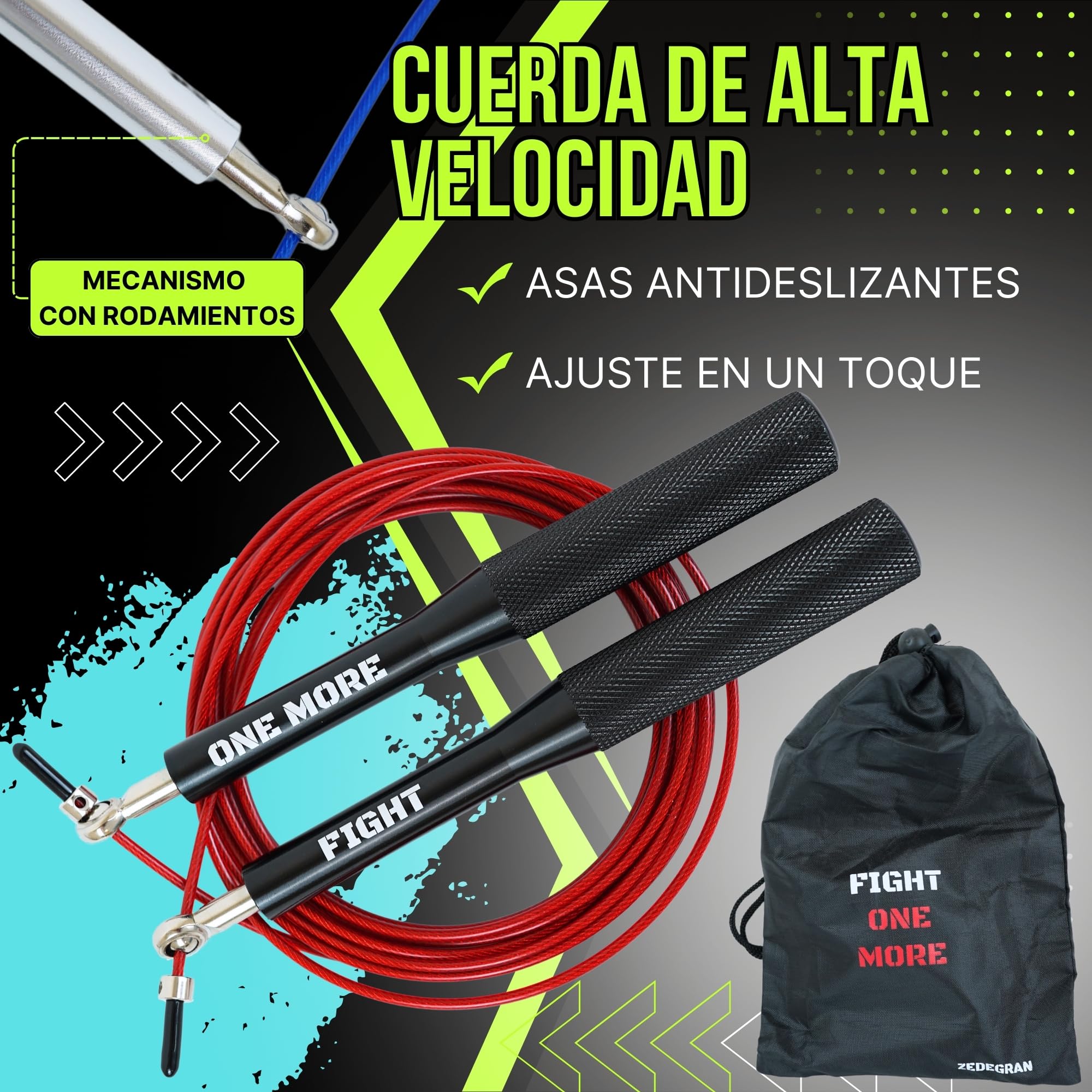 Corde à Sauter Crossfit Professionnelle – Poignées Aluminium, Longueur Réglable, Roulement Haute Vitesse, Avec Sac De Rangement