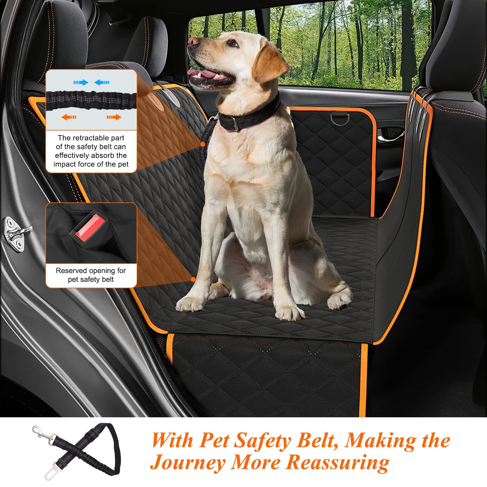 ICWEIMEI Funda de asiento de coche para perro, impermeable, para viajes de perro, antideslizante, protector de asiento de coche para mascotas, para coches, camiones, SUV