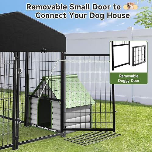 Miniatura 2 de Perrera para Perros al Aire Libre, Perrera Exterior para Perros con Techo y Puerta Removible para Perros que Permite Conectar la Casa de tu Perro,