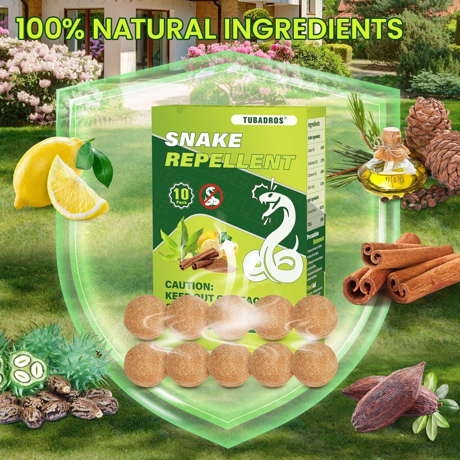 Snake Repellent, Snake Repellent for Yard, Lawn Garden, Outdoor Use, Snake Away, Plant Essential Oils to Repel Snake-10Pack
