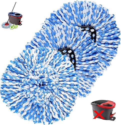 Paquete de 3 Cabezales de repuesto para mopa compatibles con el sistema O Cedar RinseClean de 2 tanques cabezales de repuesto para trapeador