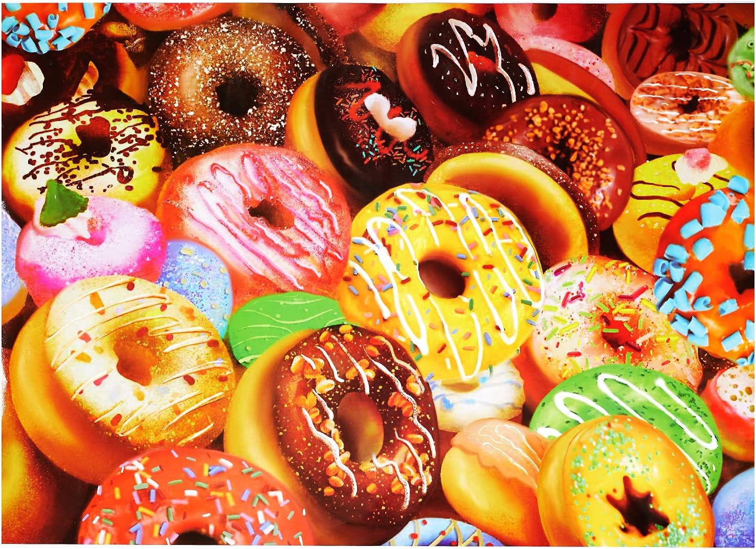 Jigsaw Puzzles for Adults and Teens,2021 New Version 1000 Piece Glazed and Frosted Donuts Puzzles,The Best Gift for Adults and Teens: Toys & Games