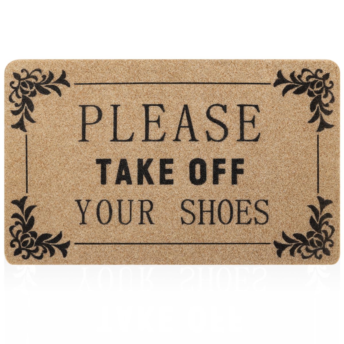 AOAOPQ Outdoor Welcome Mat for Funny Outside Home Entry Mats Please Take Off you shoes Entryway for Bedroom Shoe Scraper Non Slip Mats for Front Home Door Outside 24x36 in Brown