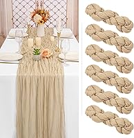 Vista 383 de Showgeous 10 Pack Baby Pink Cheesecloth Table Runner 10FT Long Semi-Sheer Gauze Table Runner Boho or Rustic Wedding Decor for Wedding Decor Arch