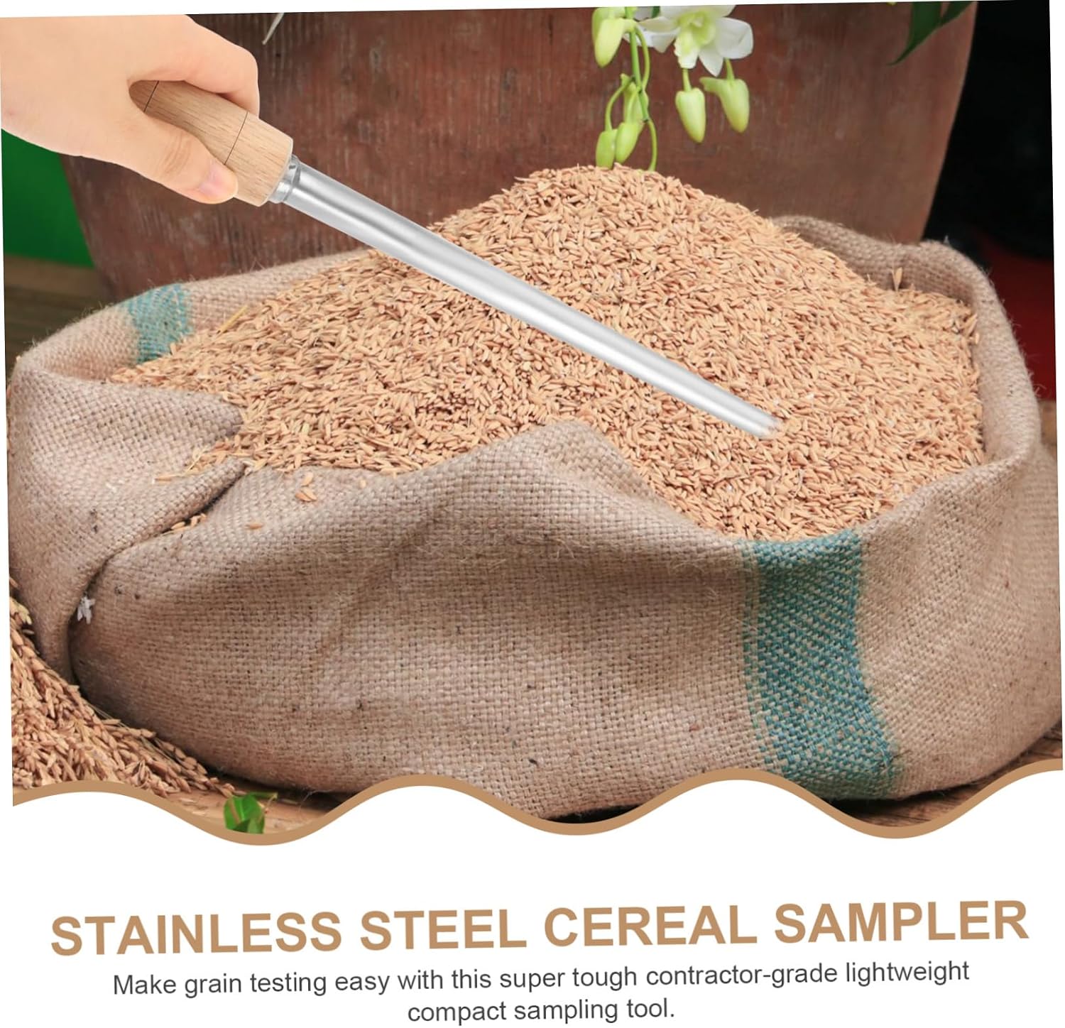 POPETPOP 2pcs Wheat and Rice Grain Sampler Tool Cereal Powder Probe Ergonomic Handle for Farm Use Lightweight and Portable Grain Sampling Equipment