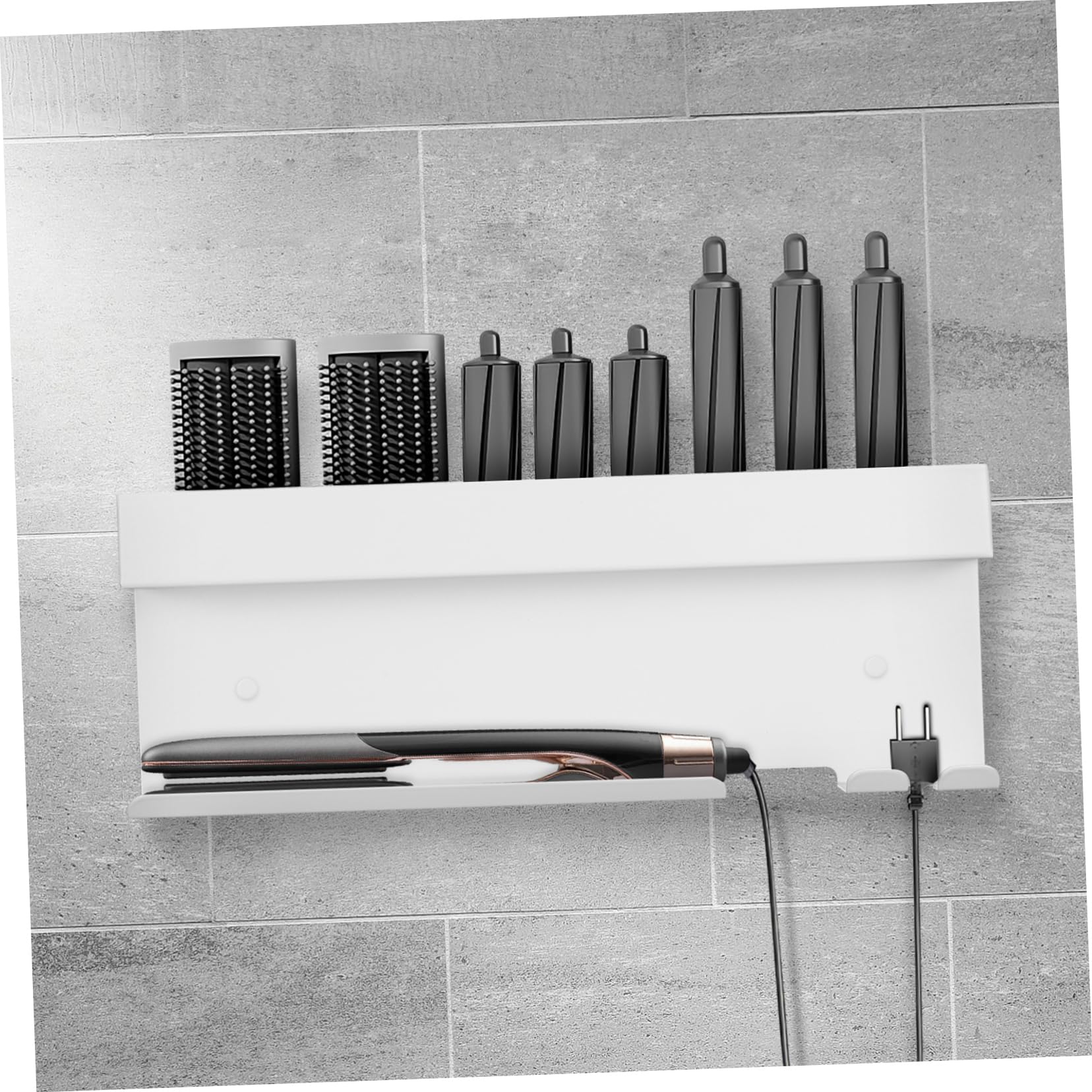 Cabilock soporte para secador de pelo Monte del secador de pelo organizador de secador de pelo estante para secador de pelo en el baño gancho secador de pelo material de aluminio