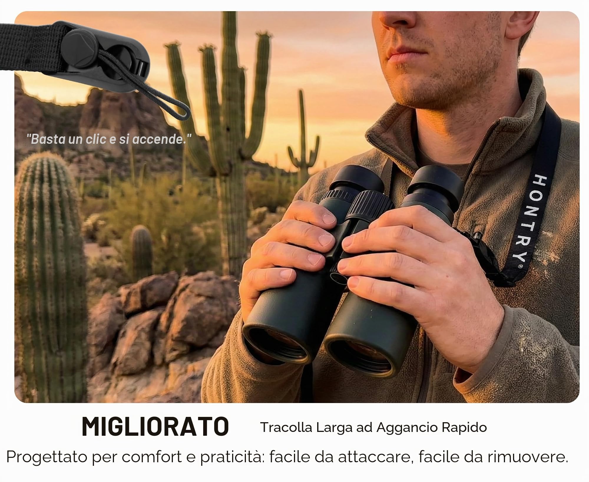 Hontry 8x42 Binocolo Professional per Adulti, Potente Binocoli Impermeabile IPX6 Riempito di Azoto per Birdwatching, Teatro e Safari, Caccia e Giochi Sportivi