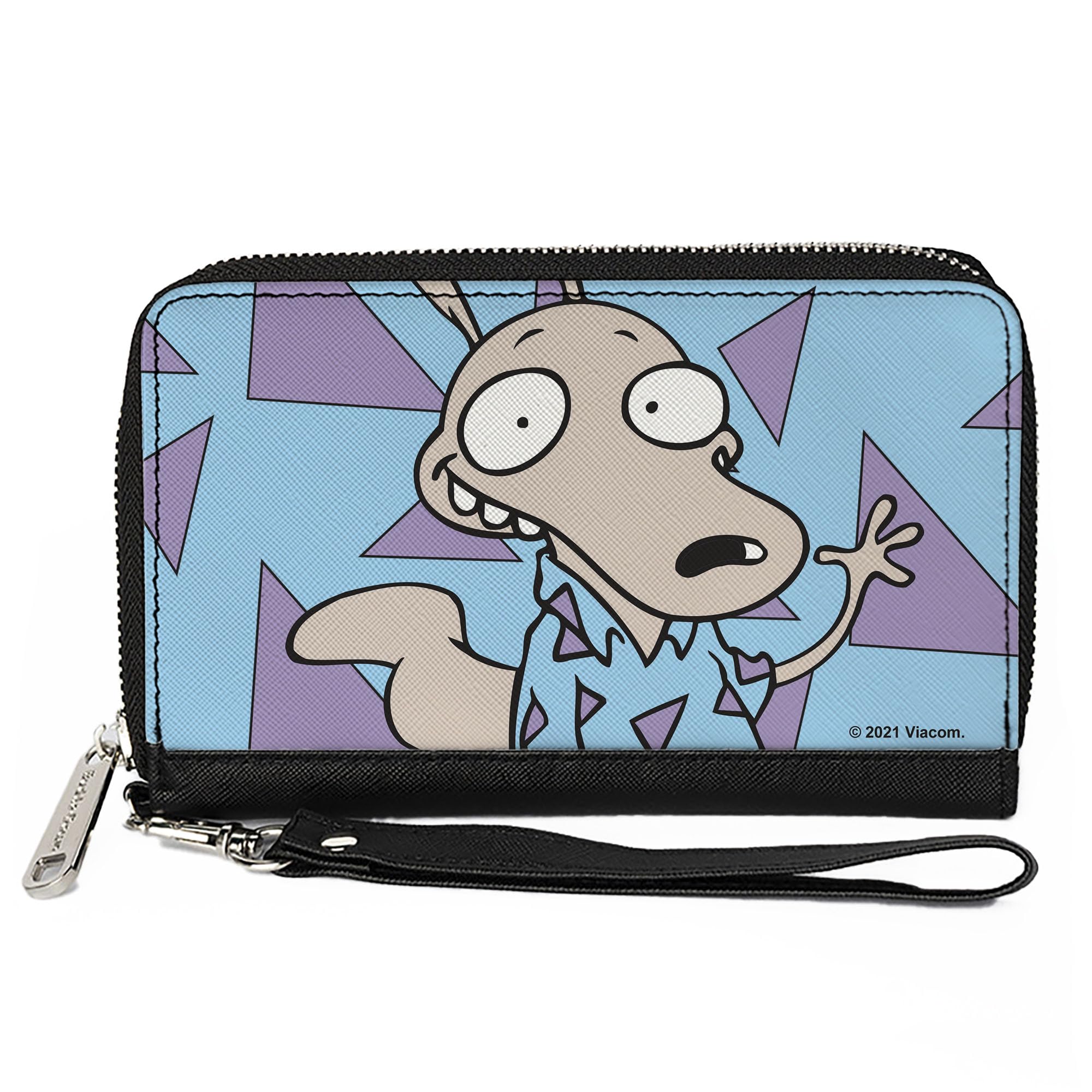 Buckle-Down Rocko's Modern Life Zip Around Wallet - Vegan Leather, 7.5x4.5 Inches, With Wrist Strap