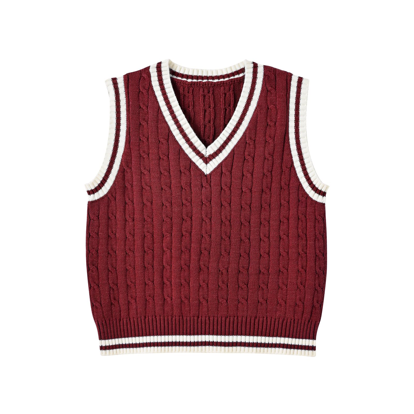 Women's Sweater Vest,Y2K Sleeveless Pattern Preppy Style Knitted Crop Tank Top for Girl