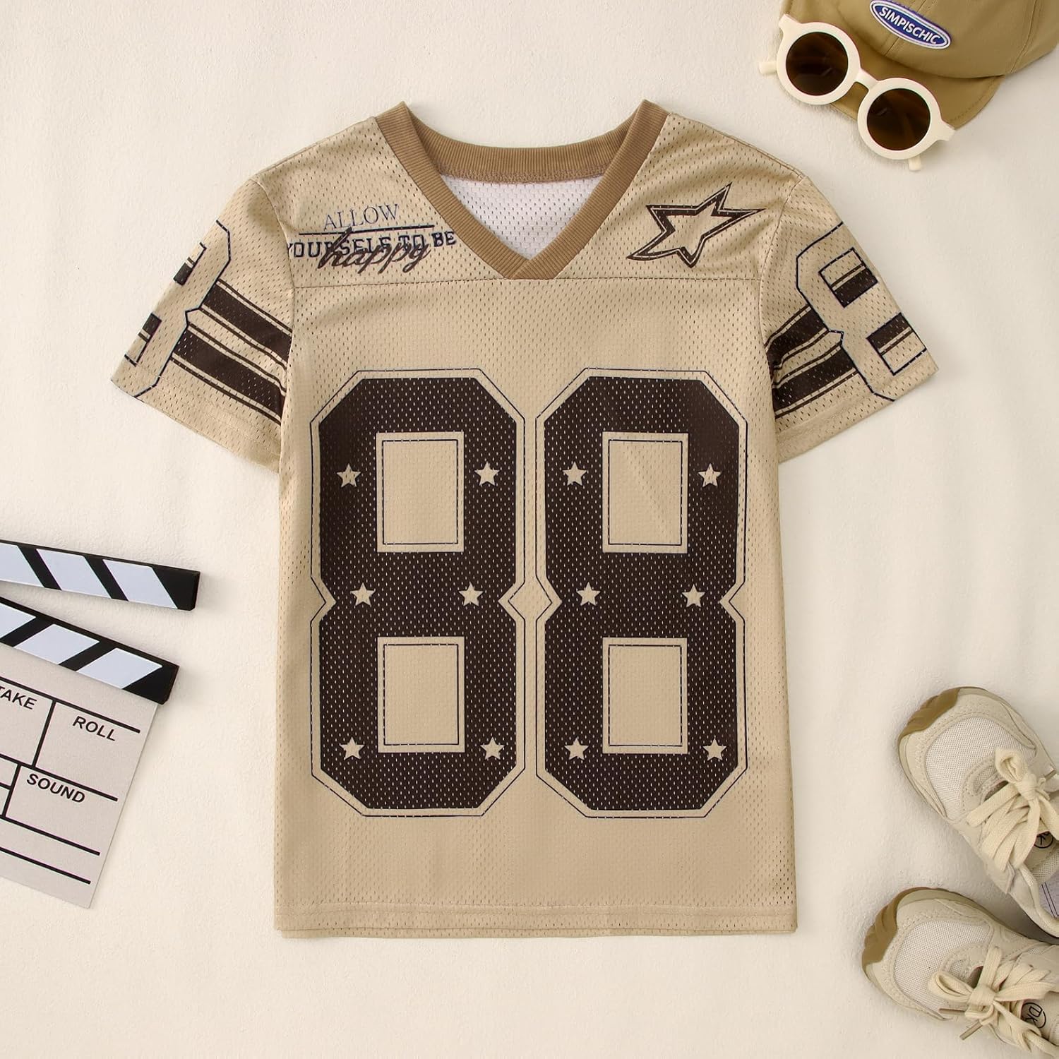 Boy Girl Y2K Jersey Shirt Number Graphic V Neck T-Shirt Kids Football Short Sleeve Tee Sport Summer Casual Tops - Image 5