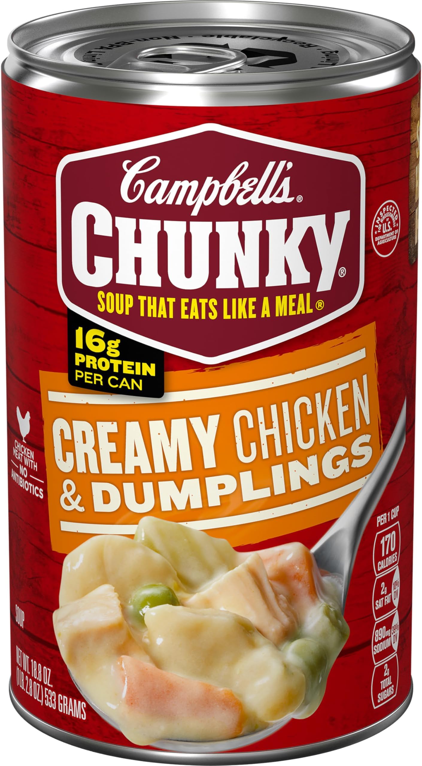 Campbell's Chunky Soup, Creamy Chicken and Dumplings Soup, 18.8 Oz Can