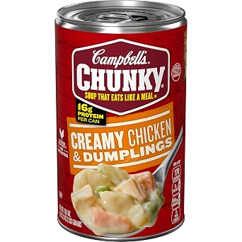 Campbells Chunky Soup, Creamy Chicken and Dumplings Soup, 18.8 Oz Can