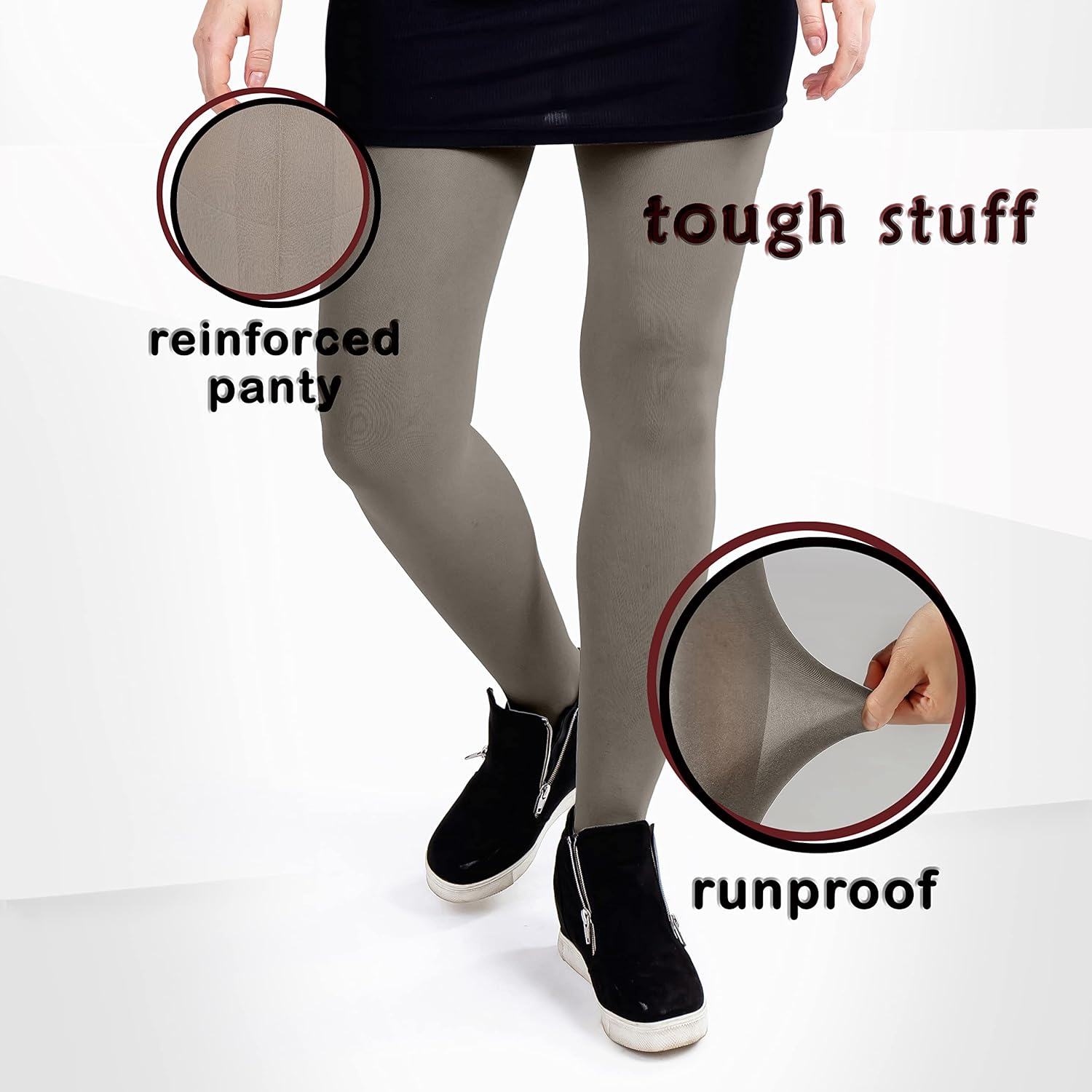 Silky Toes Women's 60D Soft Opaque Tights 1 or 2 Pairs -Black White And Colored Stockings for Women (Light Grey, D) - Image 5