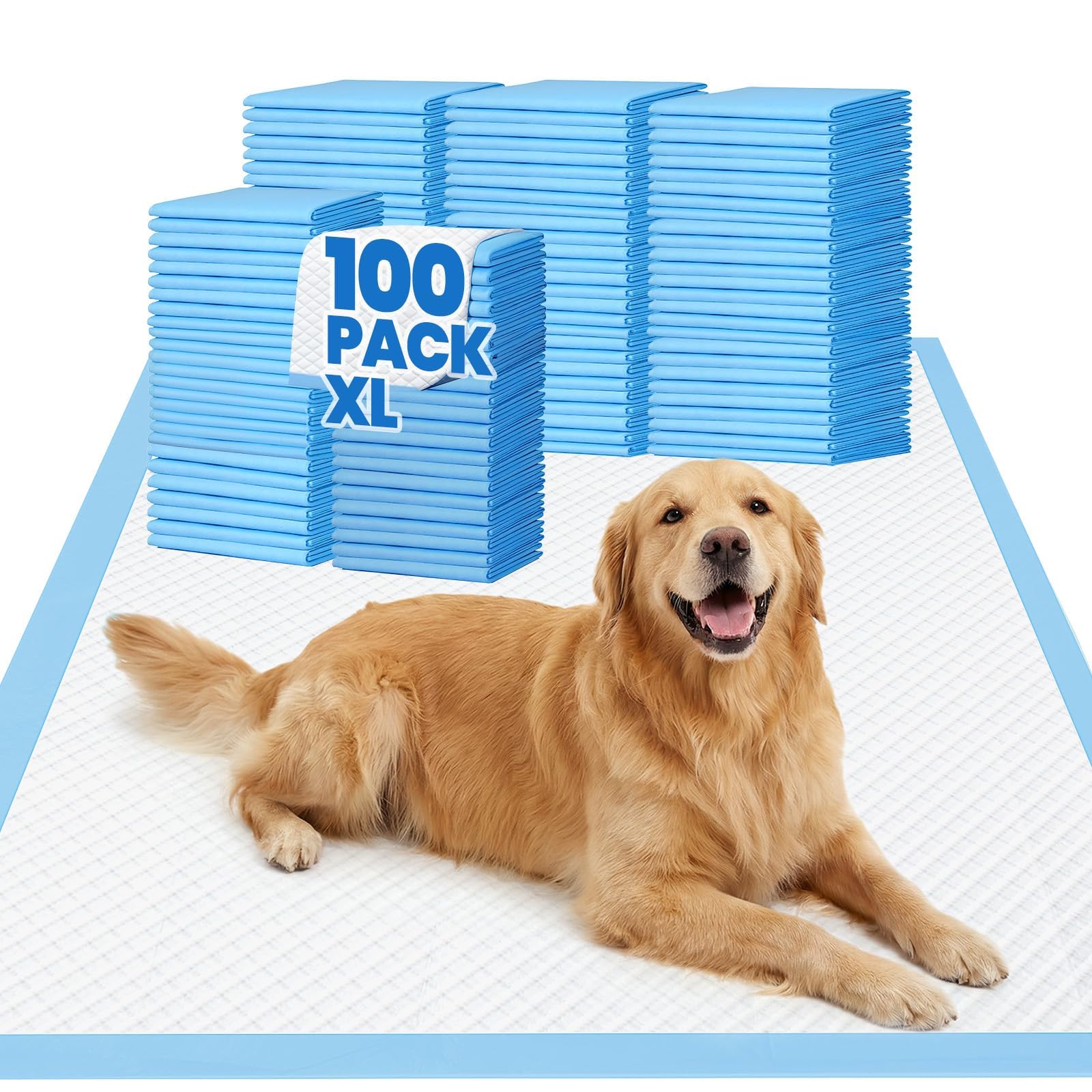 Gimars Blue 100 Count Xl Puppy Pads 71 X 87Cm, Extra Large Dog Pee Pads, Absorbent Quick-Dry Puppy Training Pads, Disposable Potty Training Pads And Wee Wee Pads For Dogs And Puppies