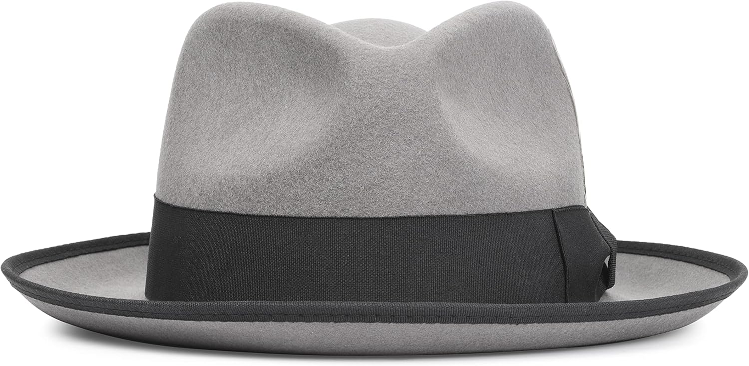 Mens Fedora Hats, Medium Brim Fedora, 100% Wool Crushable Hat, Packs Easy, Stain Resistant, Stylish Fedora - Image 2