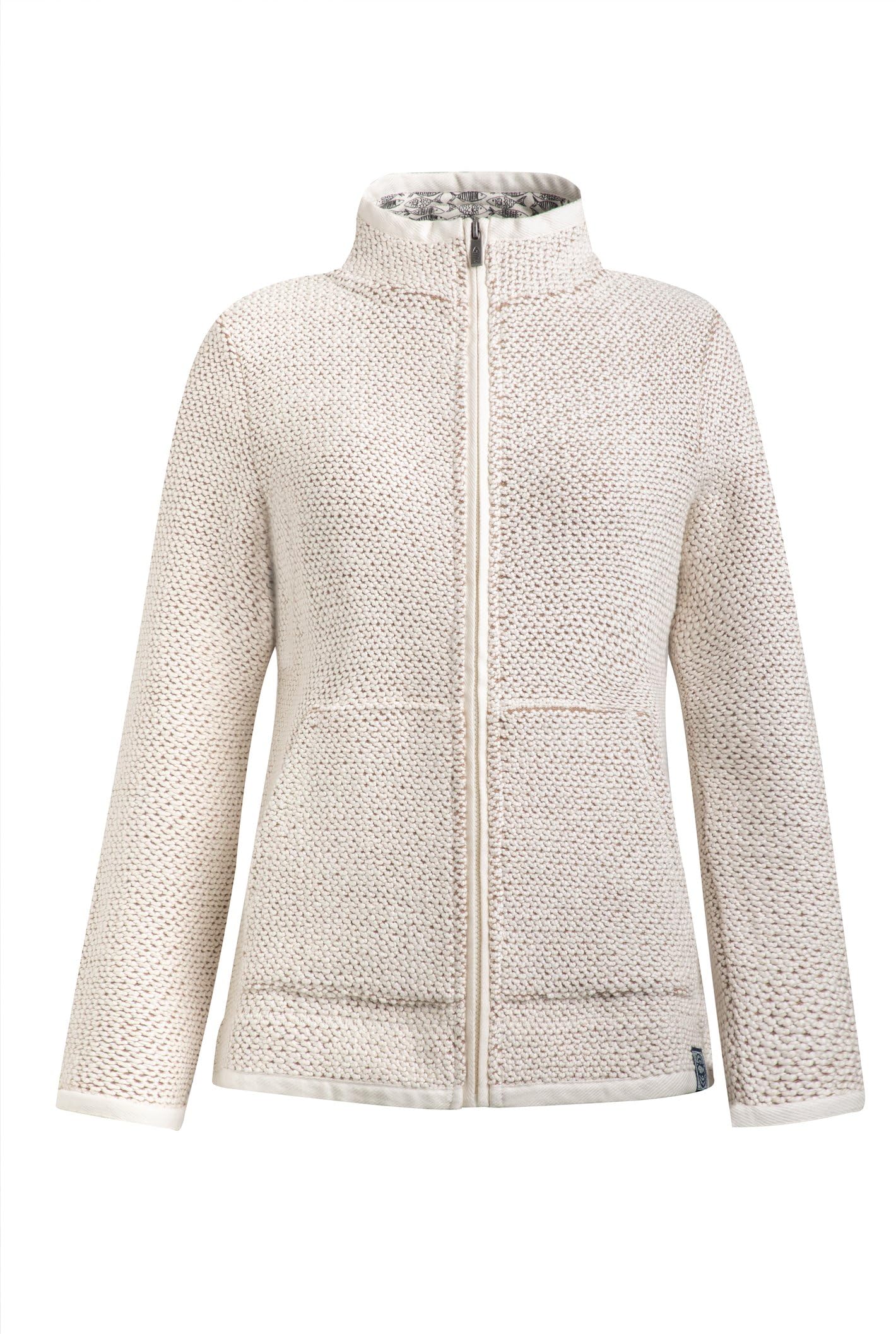 Weird Fish Women's Sontee Full Zip Macaroni Sweatshirt in Cream | Size: 22