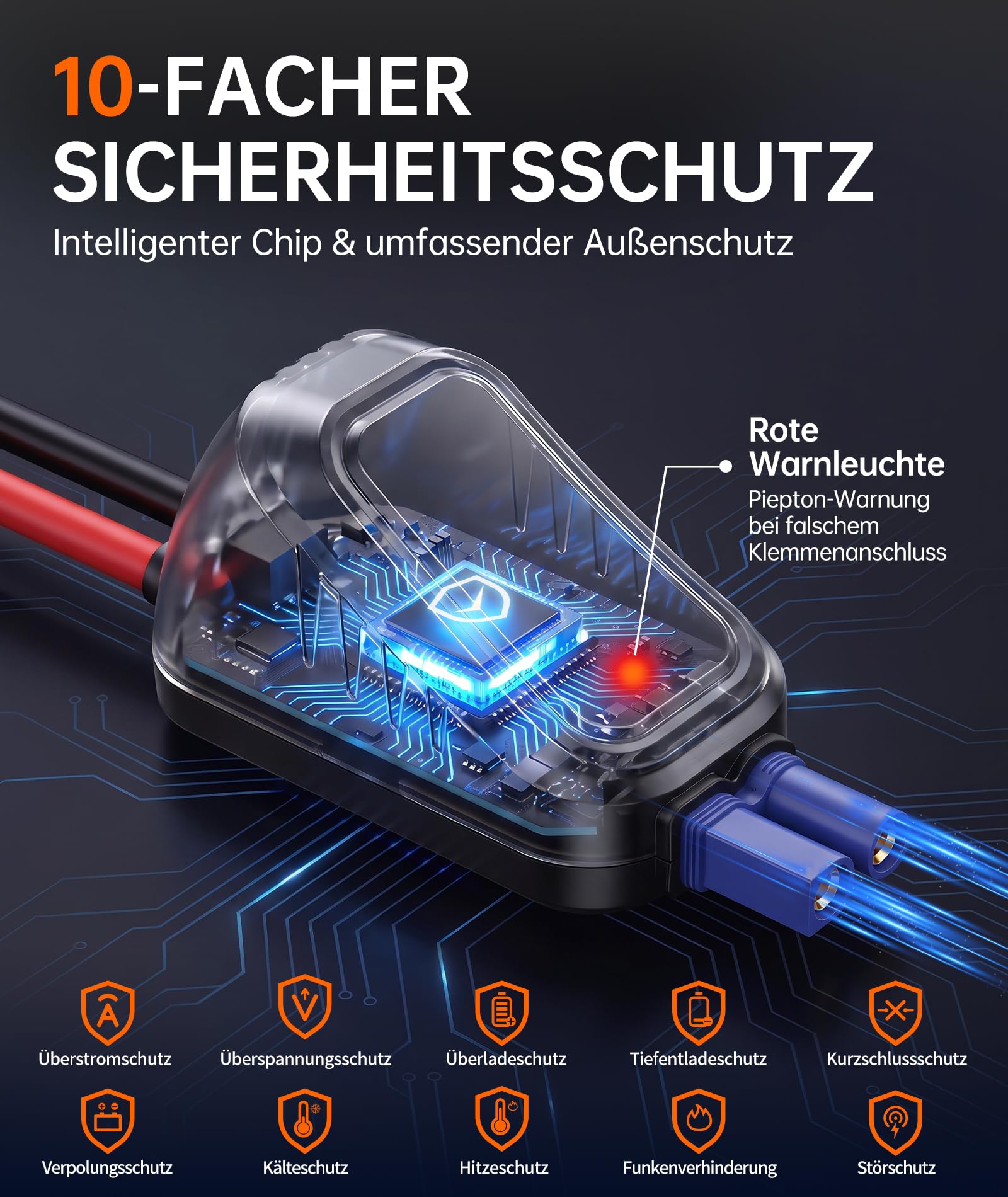 6000A Star thilfe Powerbank mit Kompressor 160PSI für Auto | Starthilfe Powerbank 6000A + 160PSI Kompressor. Geeignet für PKW, SUV, Motorrad, Boot. Verpolungsschutz. Inkl. LED-Lampe