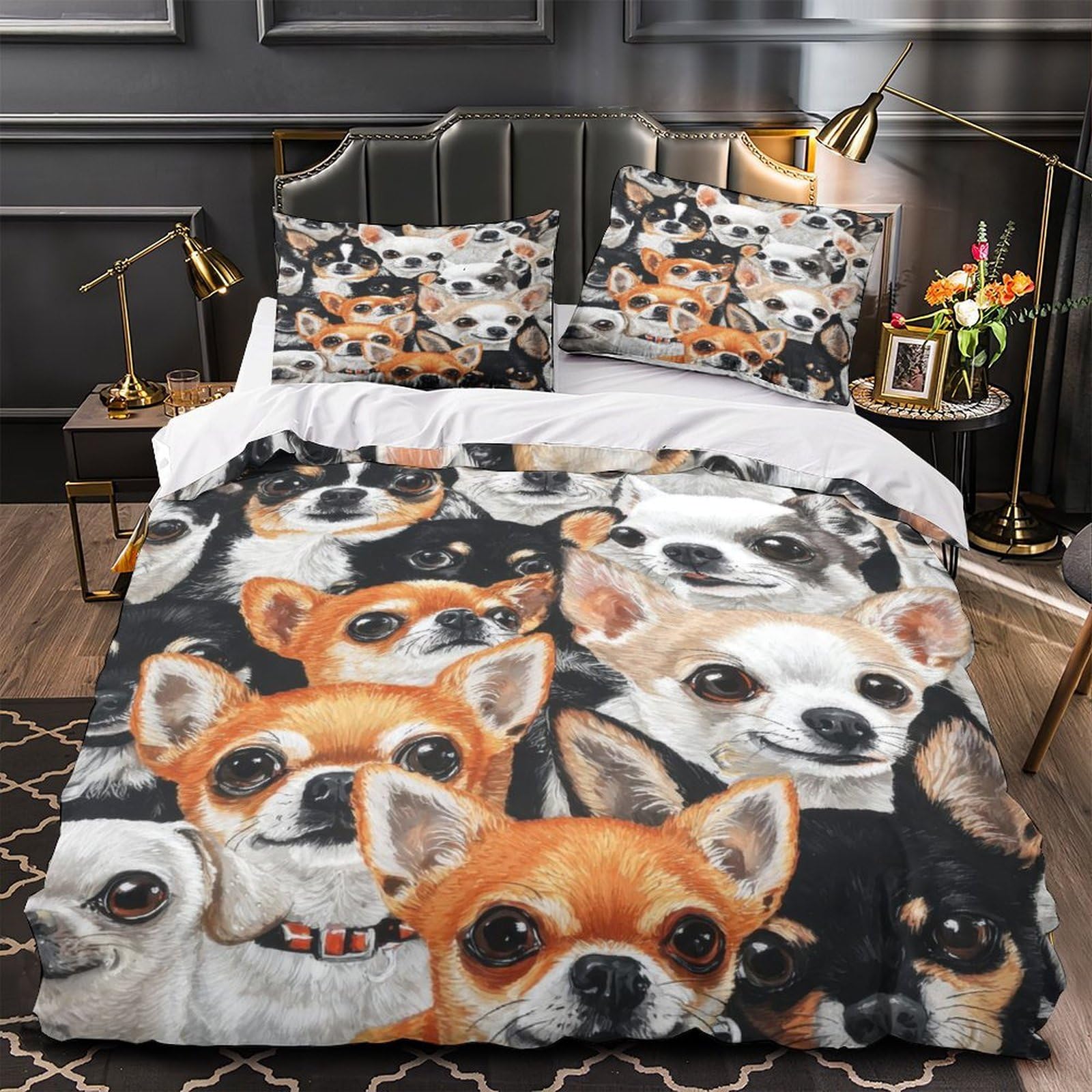 Housse de couette Chihuahua 200x200cm pour créer un cocon douillet dans une chambre de fille