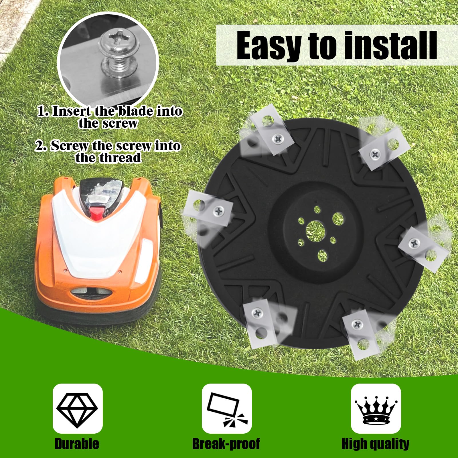 Disque à Lames Tuning pour 6 x Lames, Renforcé de Fibres Verre, Premium Plateau pour Tondeuse, Coupe Plus Efficace, Compatible avec M500, M700, WR167E, WR141E, Vision M600