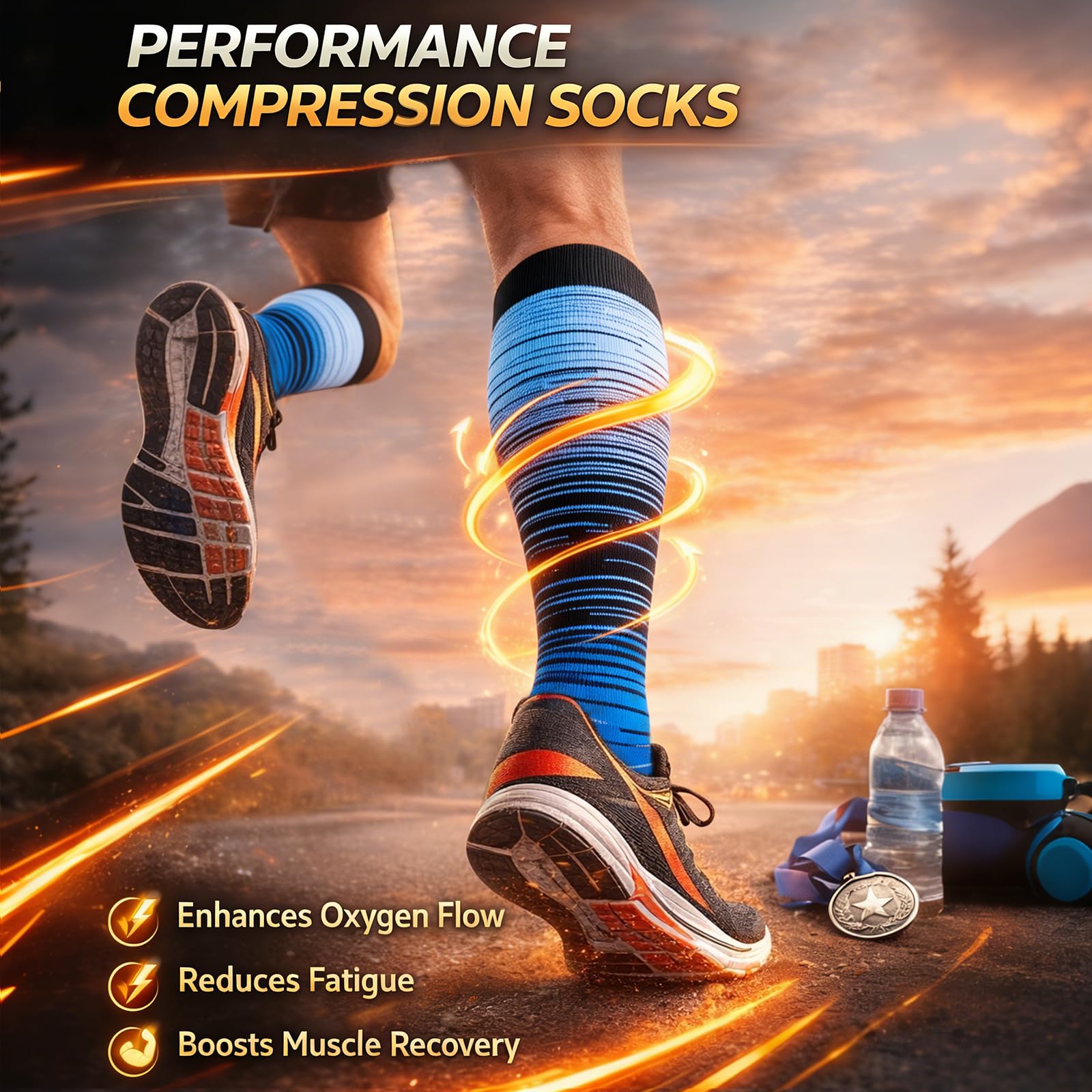 WERPOWER Graduated Medical Compression Socks for Women&Men 20-30mmhg Knee High Sock