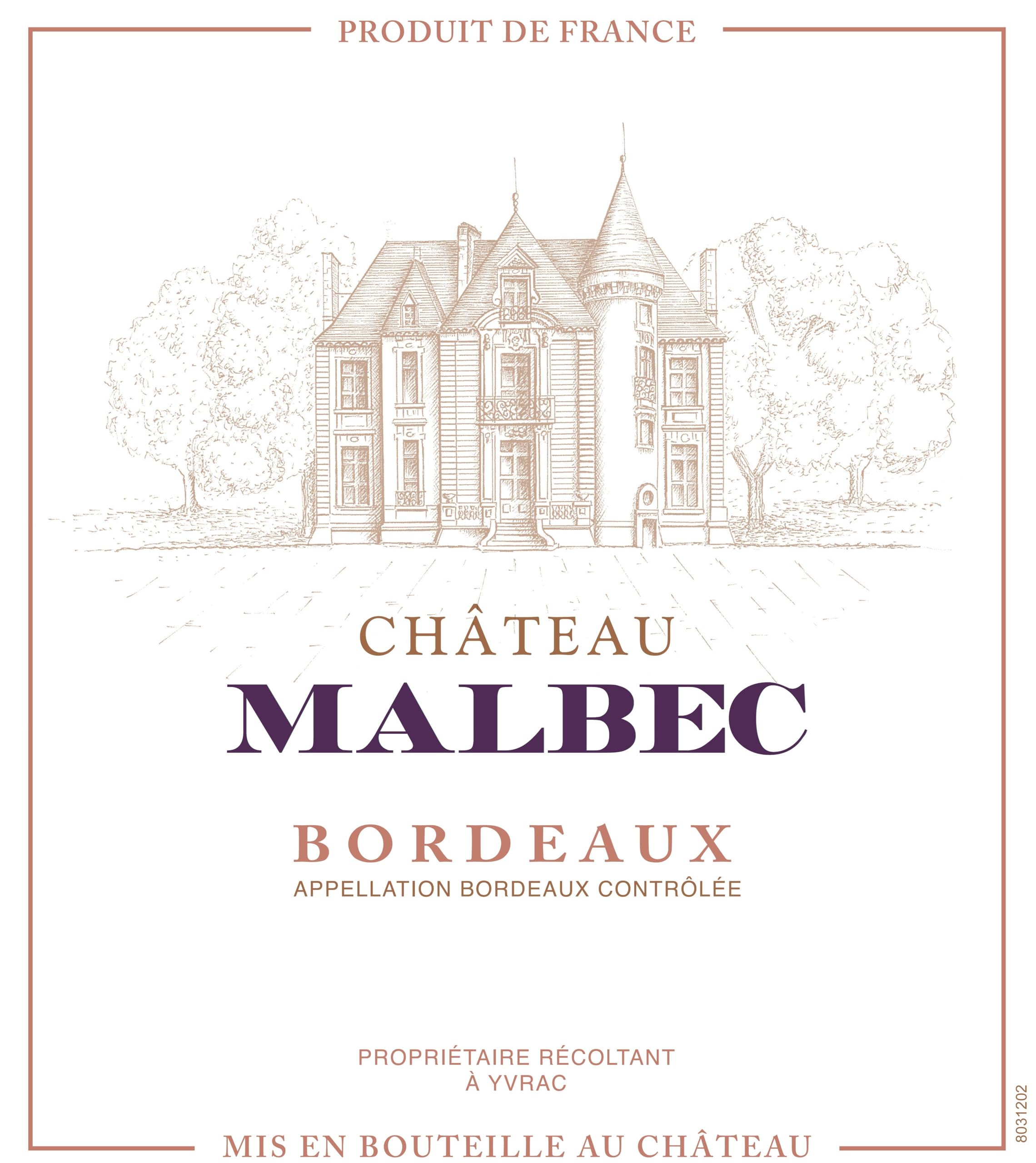 Castel Chateaux Grands Crus Château Malbec Vino Tinto, DOP Burdeos, Cosecha 2022, 6 botellas x 75 cl