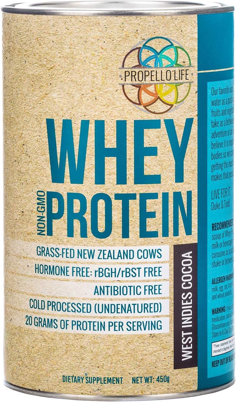 Propello Life Grass-fed Whey Protein Powder (West Indies Cocoa, 15 Servings)