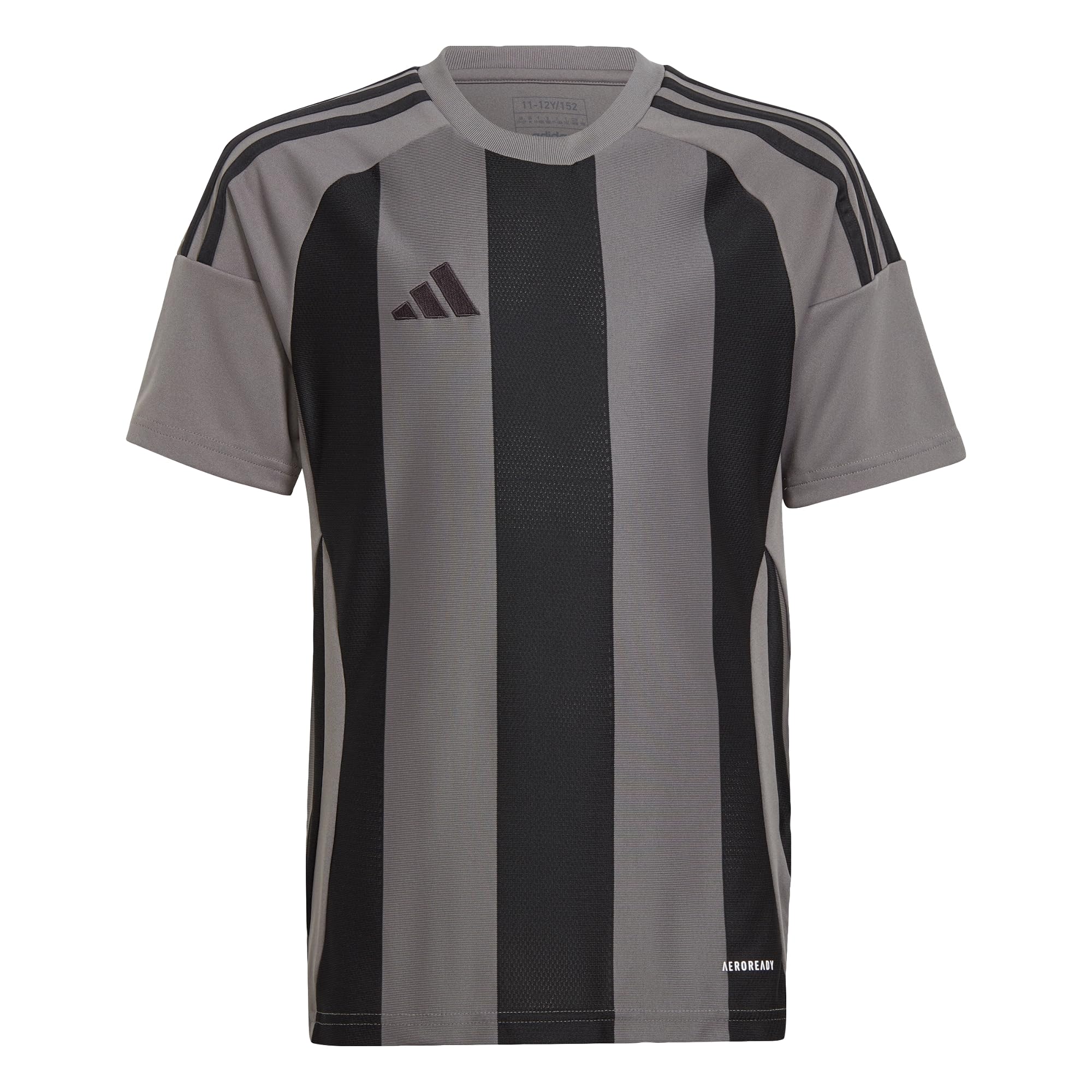adidas Unisex Kids Striped 24 Jersey Kids Shirt, Team Grey Four/Black, 9-10 Years