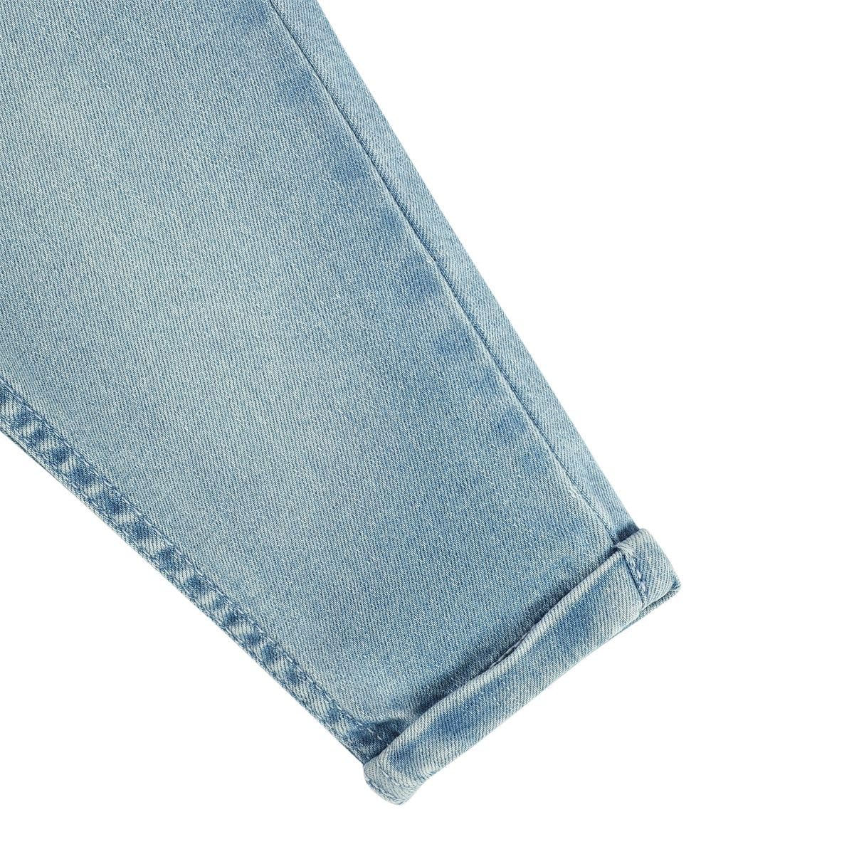 miniklub Baby Girls Full Length Blue Color Woven Denim Pant (0-3M) 3