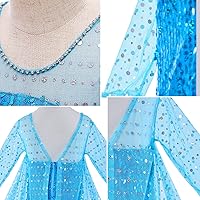 Vista 7 de Disfraz de princesa de lujo con capa larga brillante para fiesta de cumpleaños de niña