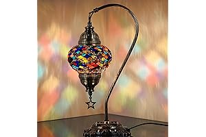 DEMMEX Stain Glass Lamp: A Radiant Mosaic Masterpiece