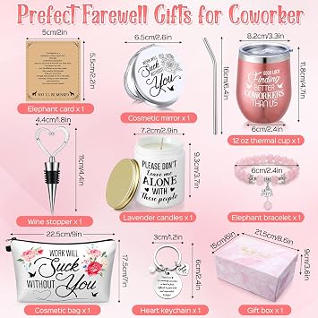 Farewell Goodbye Gifts for Coworkers Women, Farewell, Pink