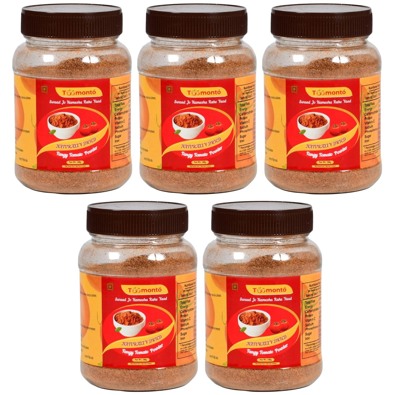 Toomonto Naturally Dried Tangy Tomato Powder (TTP) | 100gm | Pack of 5 (B0CQNMRJPP) Amazon Price History, Amazon Price Tracker