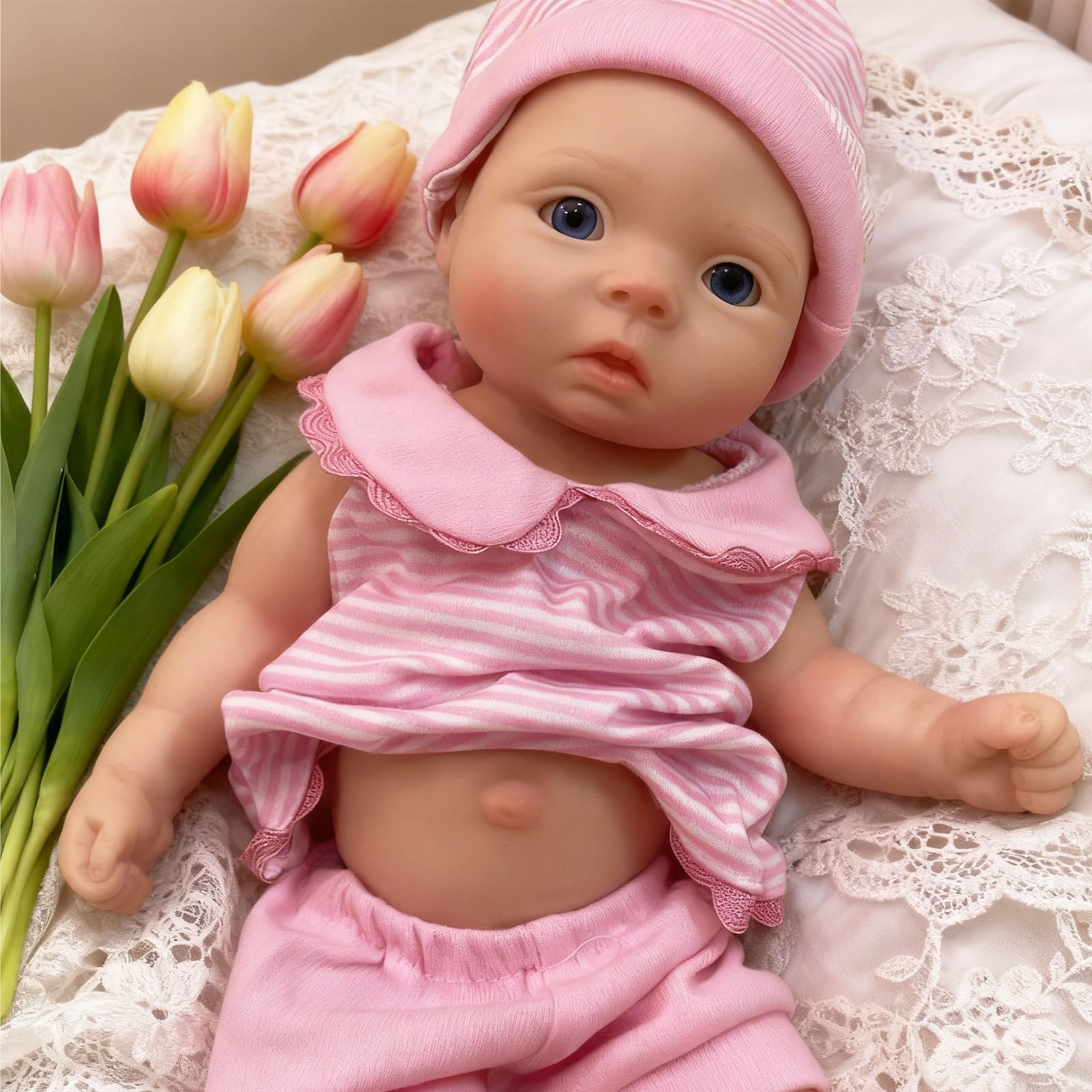 OtardDolls 10 Inch Silicone Baby Doll - Girl, Realistic, Soft Body with Acces...