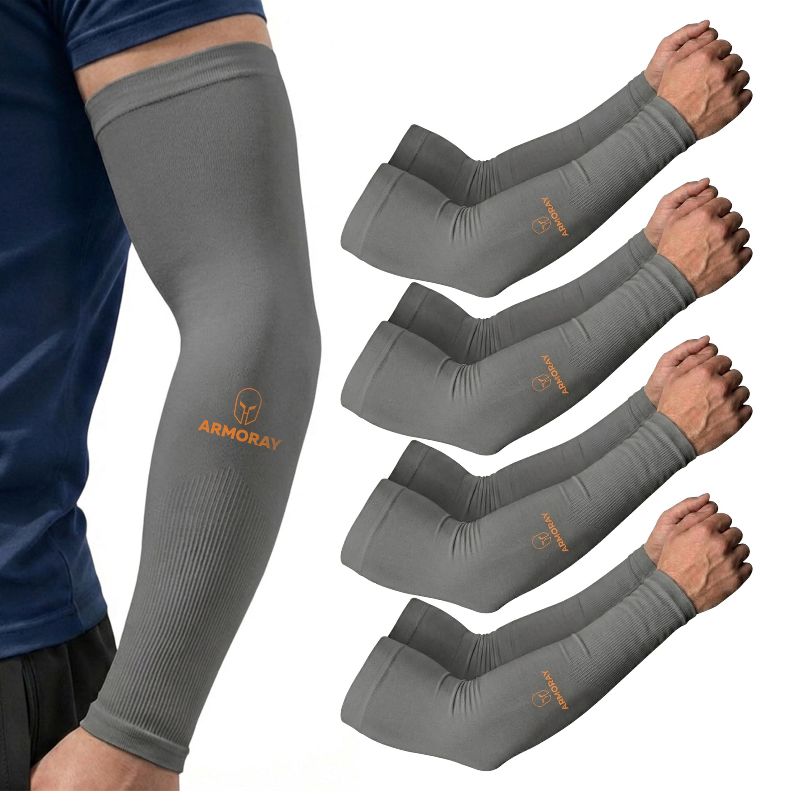 ARMORAY Arm Sleeves for Men and Women - UV Sun Protection Cooling Compression - Tattoo Cover Up Sleeve for Daily Wear & Work