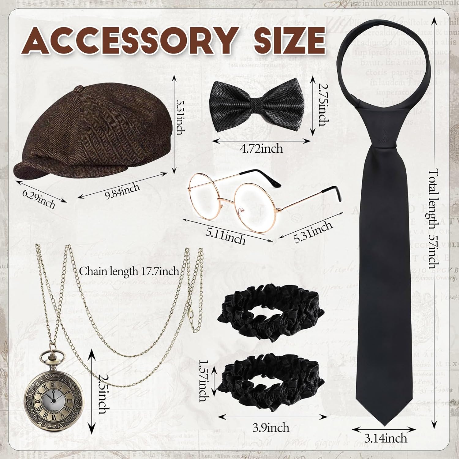 1920s Mens Costume, Roaring 20s Costumes for Men, 1920 Mens Outfit for Halloween Costume Party - Image 6