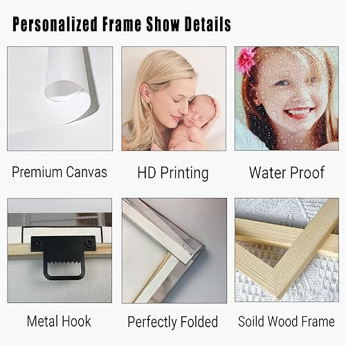 Miniatura 6 de LZIMU Personaliza tus fotos en lienzo, impresiones artísticas personalizadas para pared, fotos familiares, bodas, bebés, mascotas, collage de