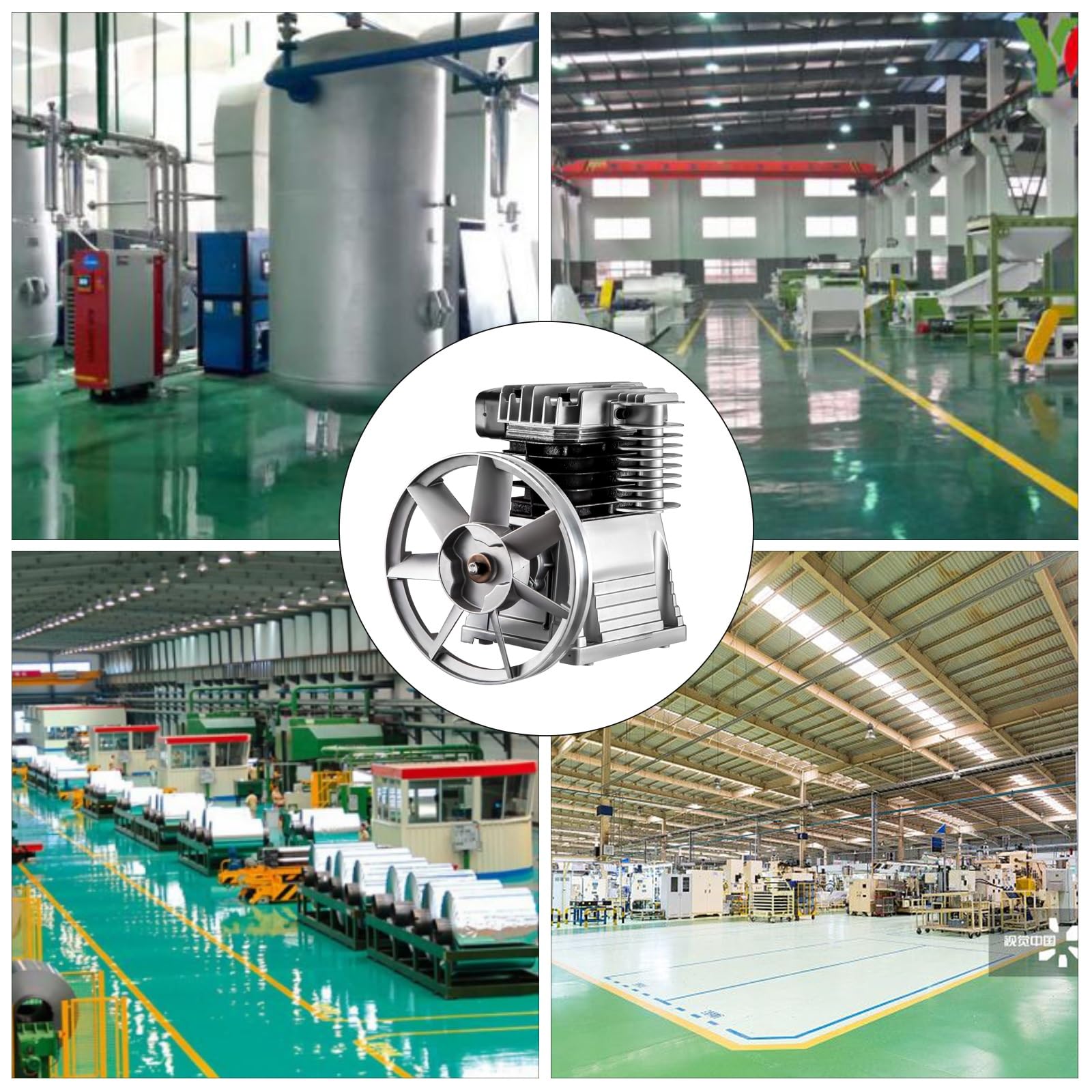Głowice sprężarki powietrza Dwucylindrowy tłok jednostopniowy 2,2 kW 375 L/MIN 12CFM 11 bar 159,5PSI 1300 obr./min do tekstyliów chemicznych