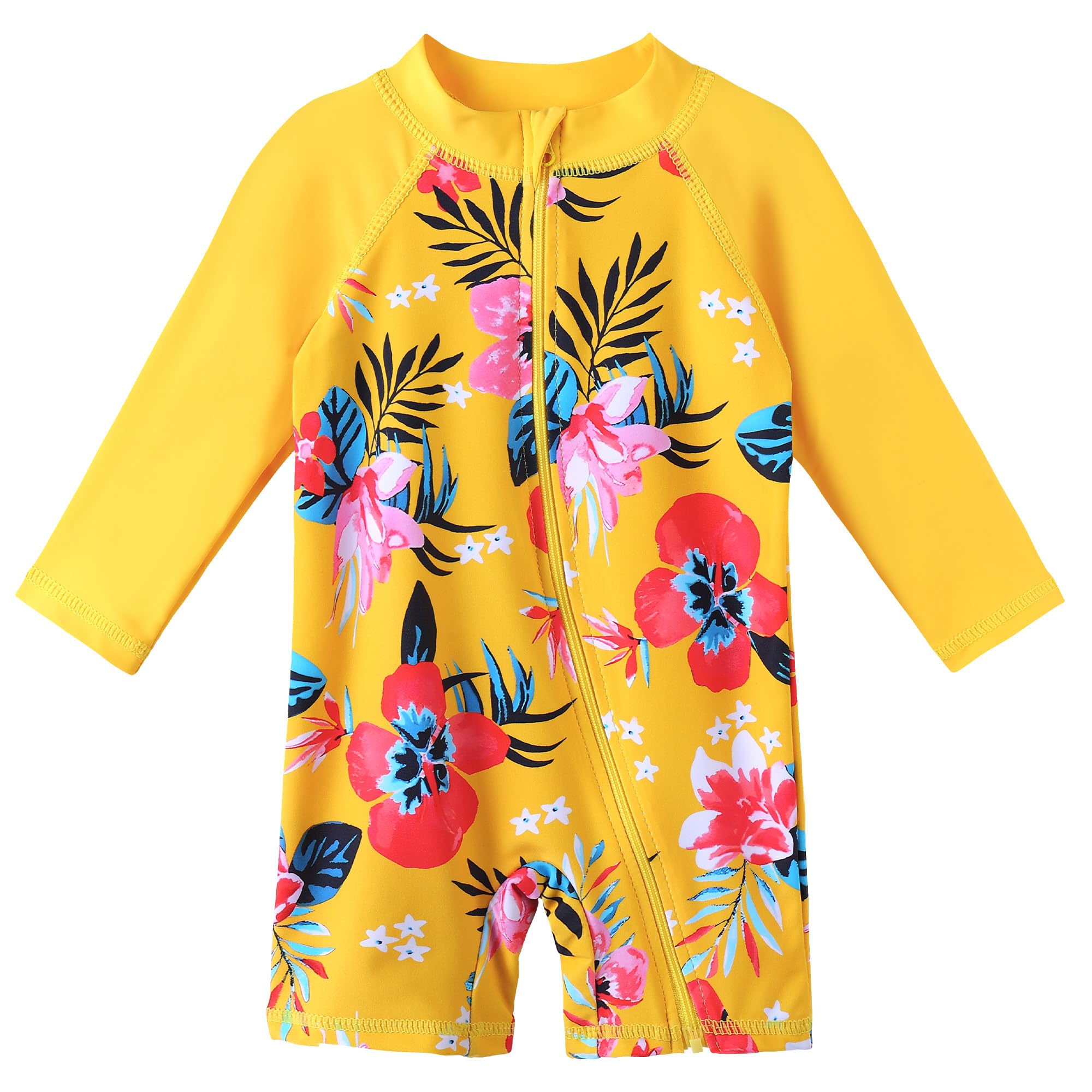 XFGIRLS Baby/Toddler Girls Swimsuit Long Sleeve One-Piece Bathing Suit Rash Guard