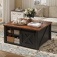 Vista 3 de DUMOS Mesa auxiliar, mesa central elevadora con almacenamiento, mesas cuadradas para sala de estar con estantes ajustables, mesa de centro de madera