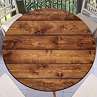 Vista 39 de Round Fitted Tablecloth with Elastic Outdoor Table Cover Round Elastic Tablecloths for Tables Waterproof Wipeable Table Cloths for