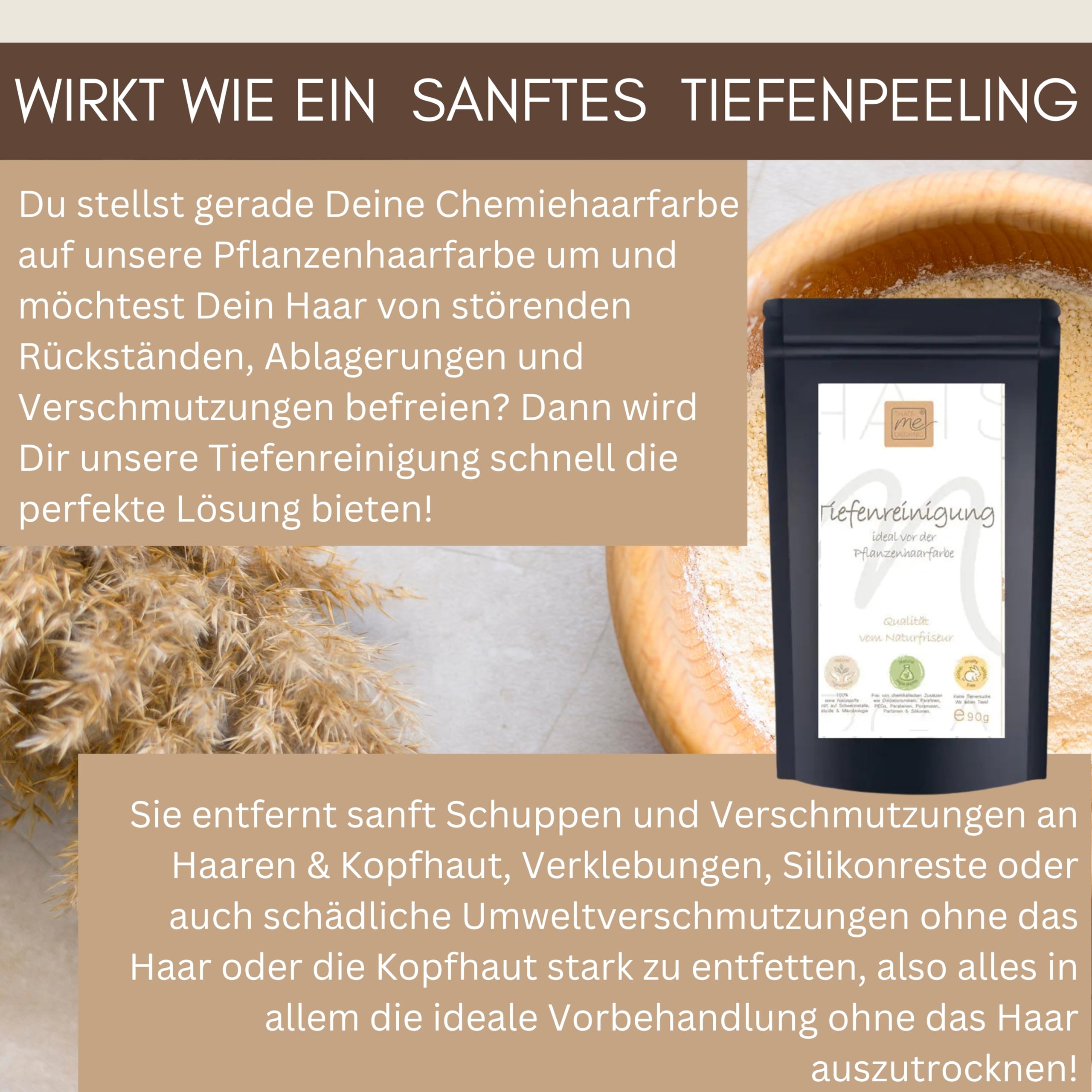 Thats me Organic BIO Haar Tiefenreinigungsshampoo Pulver 90g – Entfernt Rückstände, Ablagerungen & Silikonreste – Detox und Clarifying Shampoo Pulver für saubere, gesunde Haare