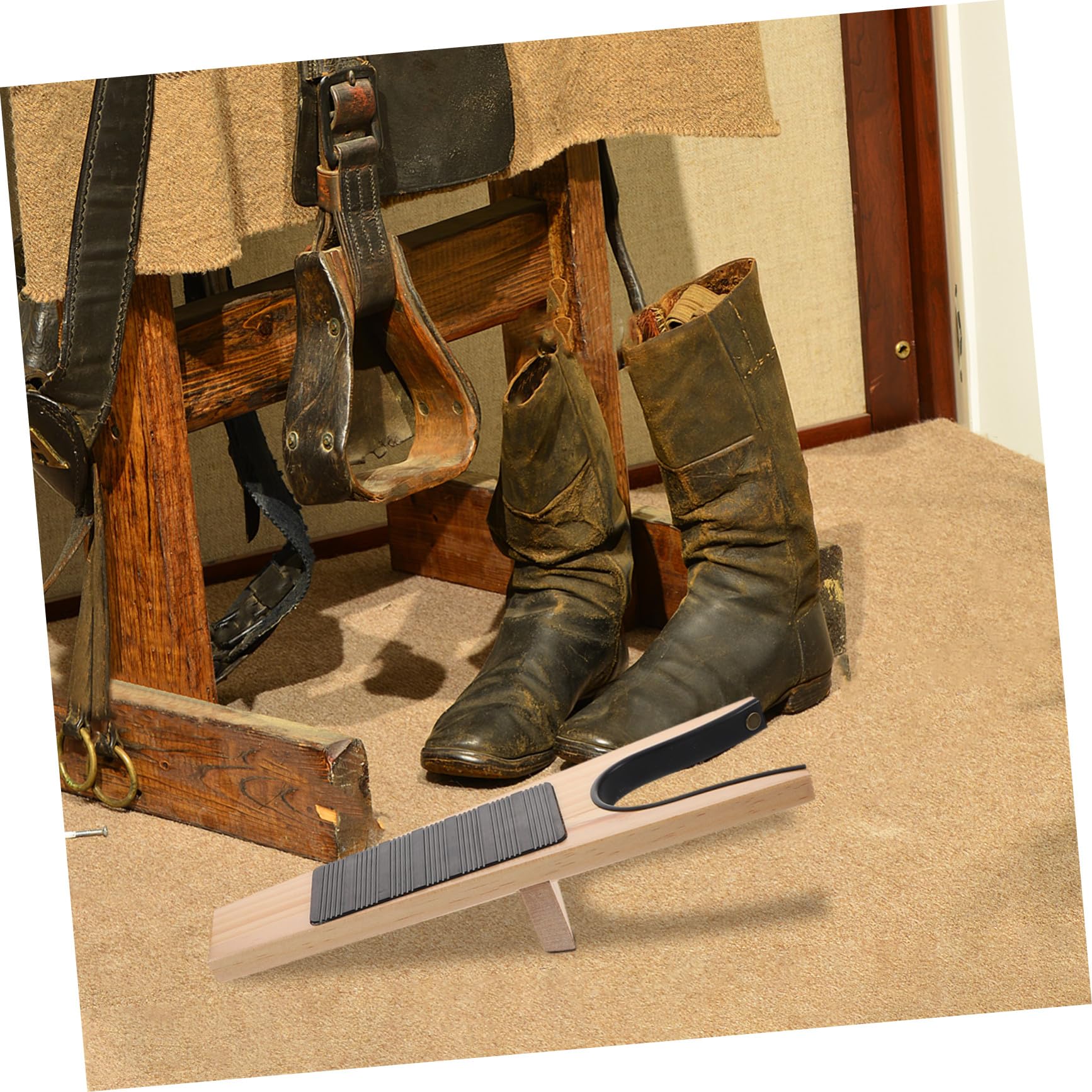 CLISPEED Leva Stivali in Legno Per Rimozione Stivali Da Lavoro Strumento Aiutante Per Togliere Scarpe Senza Chinarsi Accessorio Stabile e Riutilizzabile Per Uso in Stalla e All’aperto