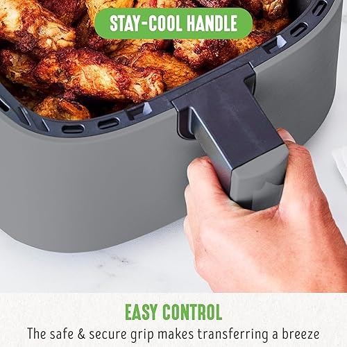 Miniatura 6 de GreenLife Freidora de aire de 4.5 cuartos de galón, controles de dial mecánico, cajón antiadherente de cerámica libre de PFAS, temperatura