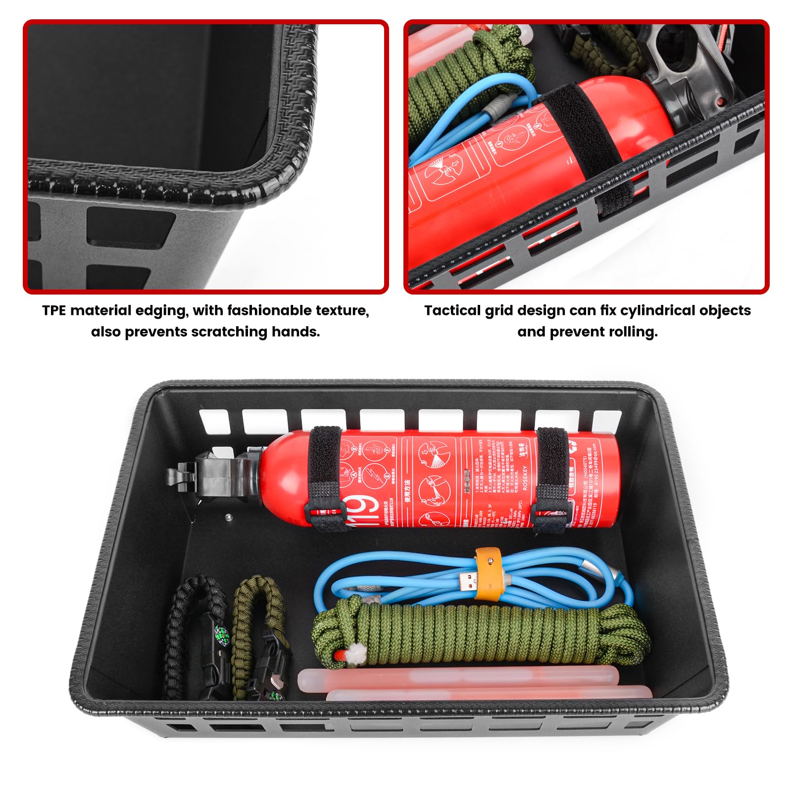 1 PCS Metal Under Seat Storage Box Organizer Tray With Tactical Style Compatiblw with Tesla Model Y 2021-2023