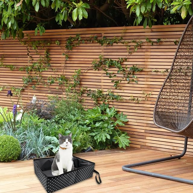 Foto 6 de 7 de Caja de Arena para Gatos de Viaje Plegable, Arenero de Viaje para Gatos Portátil, Impermeable