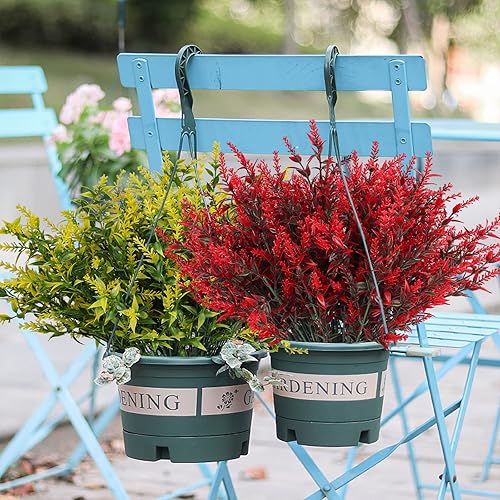 Miniatura 155 de Plantas artificiales para exteriores, resistentes a los rayos ultravioleta, vegetación artificial, 12 ramos de flores de lavanda para macetas