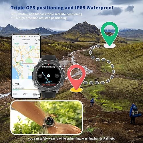 Miniatura 4 de Reloj inteligente con GPS para hombres/mujeres/adolescentes con frecuencia cardíaca NFC, monitor de oxígeno en sangre para dormir, contador