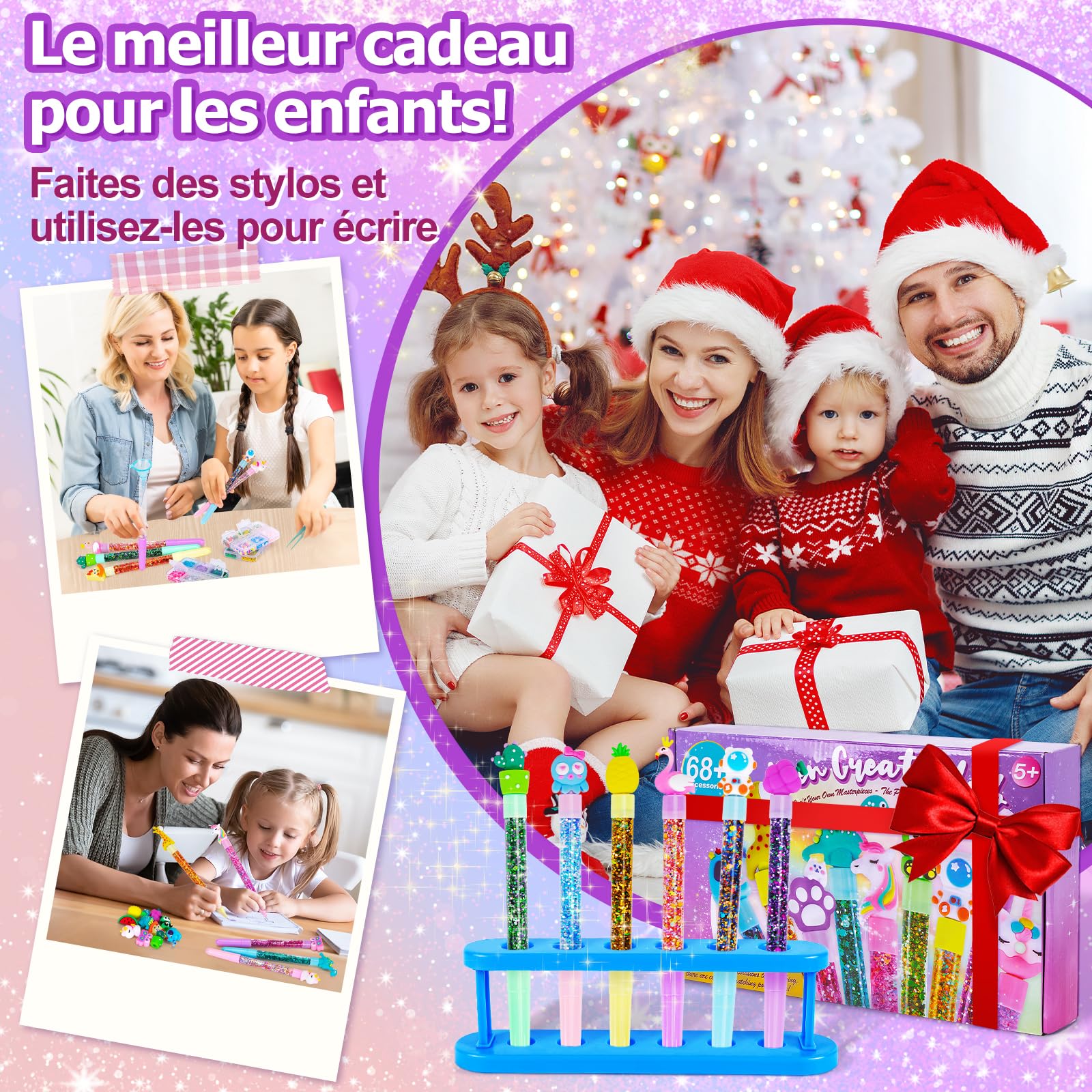 Kazzley Fabrique a Stylo avec 20 Stylos, Kit de Creation Stylo avec 68+ Accessoires, Kit Loisir Creatif Enfant, idée Cadeau Fille 4 6 8 Ans, Activité Manuelle Enfants 5 7 9 10 Ans Cadeau Anniversaire