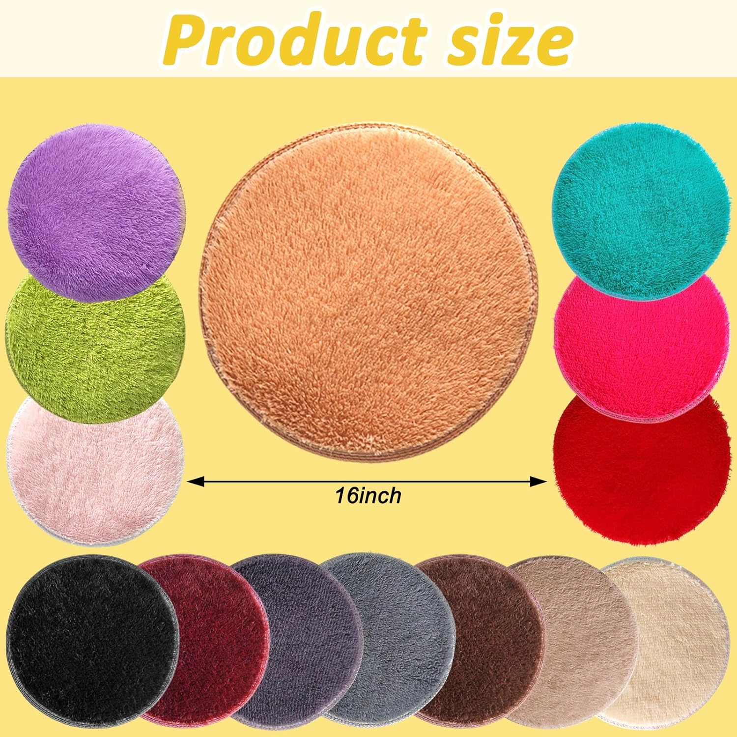 14 Pcs Kids Crazy Carpet Circle Seats 16 inch Round Floor Mat Kids Floor Cushions Soft Colorful Educational Classroom Rug