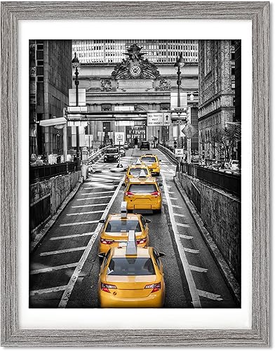 Finefrarm Marcos rústicos de 12 x 16 pulgadas, imágenes de madera maciza de 11 x 14 pulgadas con paspartú o fotos de 12 x 16 pulgadas sin paspartú,